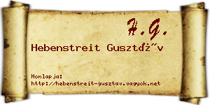 Hebenstreit Gusztáv névjegykártya